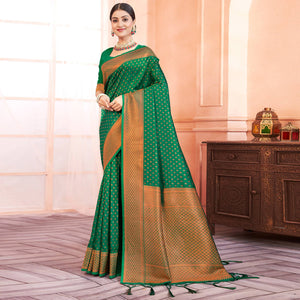 green-woven-banarasi-silk-saree-with-tassels-12