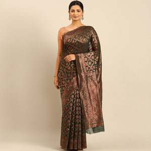 green-floral-woven-cotton-silk-saree-3