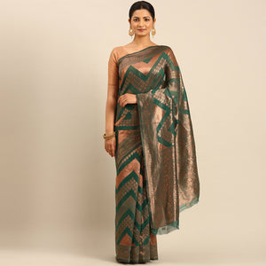 green-floral-woven-cotton-silk-saree-4