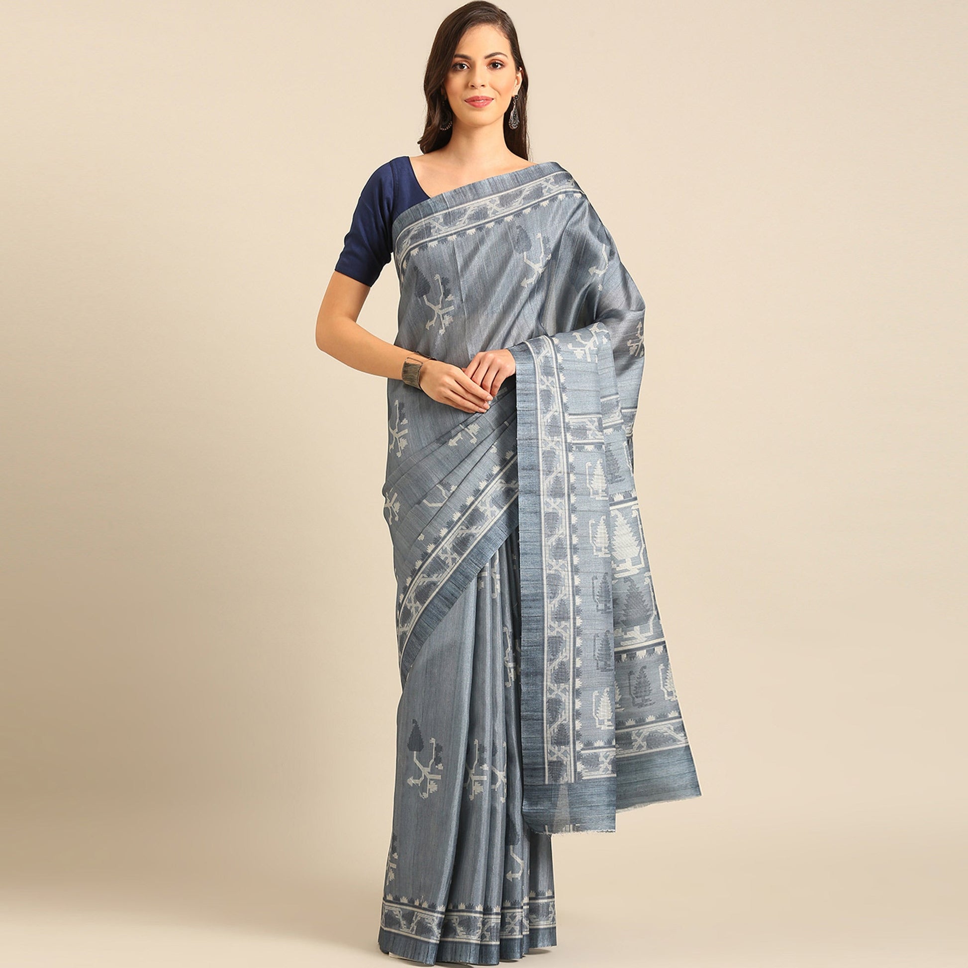 grey-digital-print-cotton-blend-saree