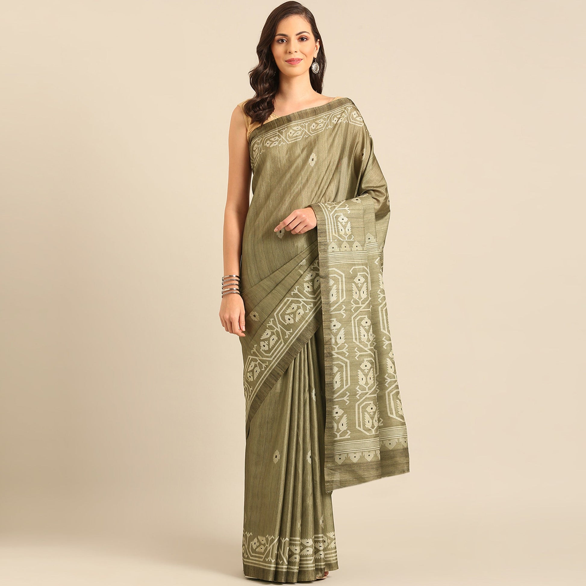 green-digital-print-cotton-saree