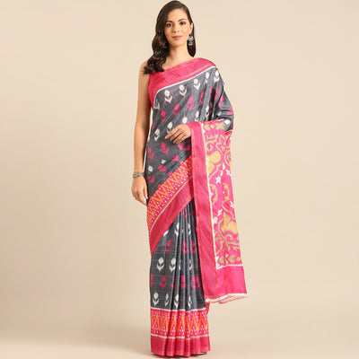 grey-digital-patola-printed-cotton-blend-saree