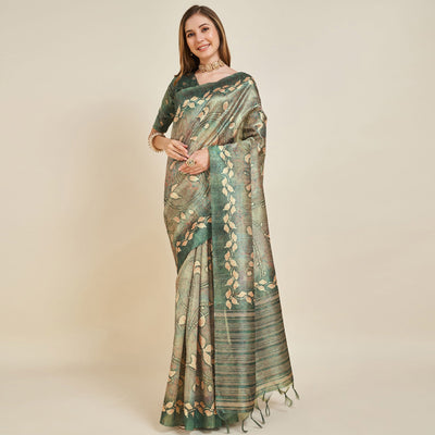 green-digital-printed-bhagalpuri-silk-saree-with-tassels-2