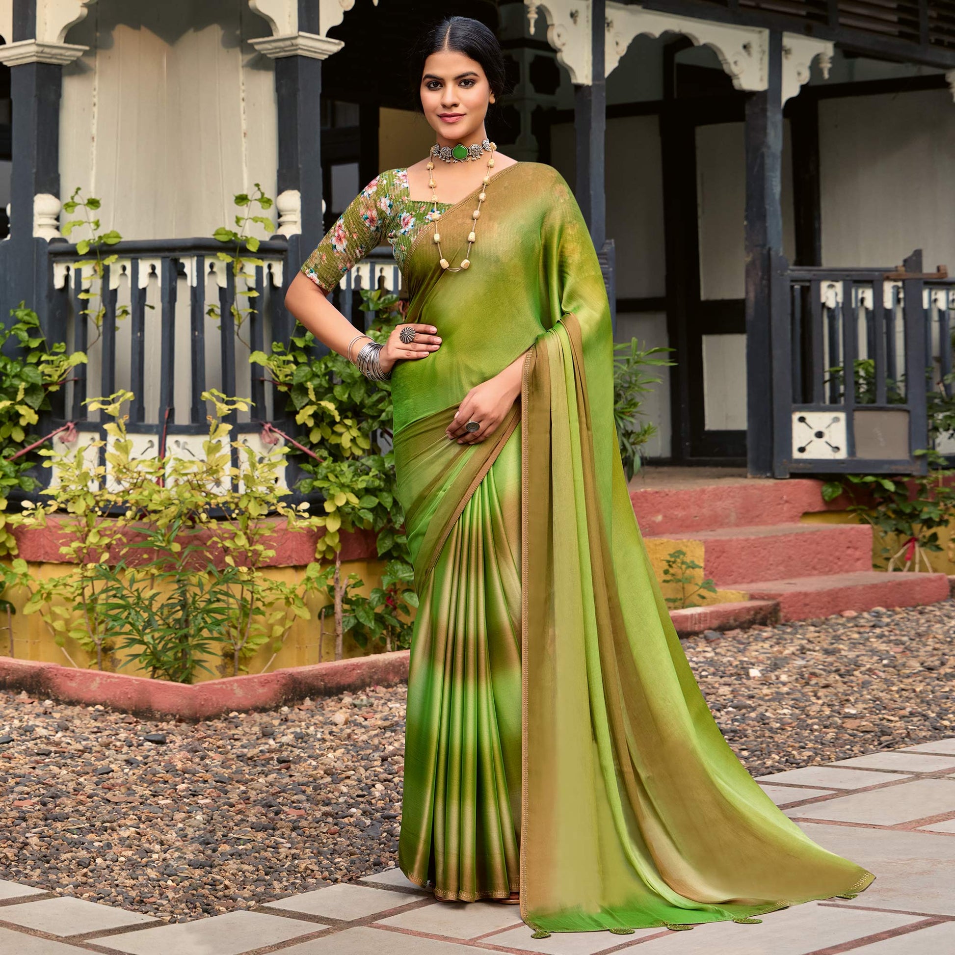 green-ombre-print-chiffon-sarees