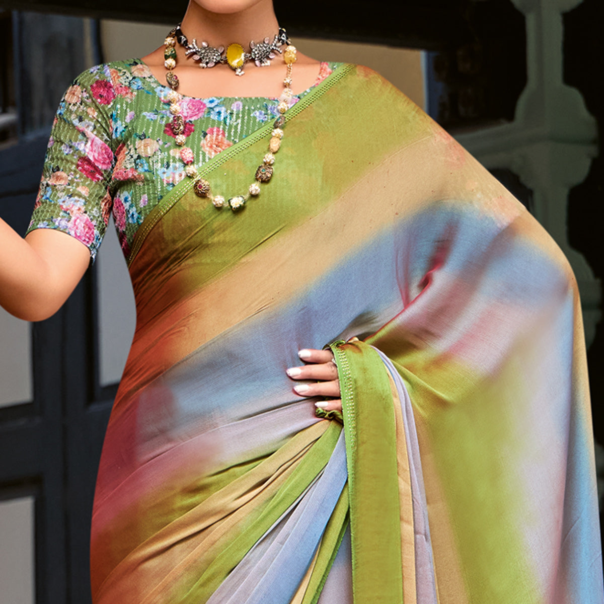 green-grey-ombre-print-chiffon-sarees