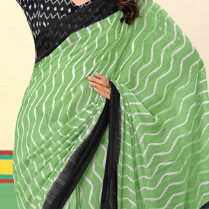 green-ikkat-printed-mulmul-cotton-saree