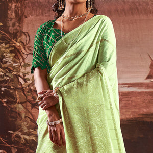 green-woven-cotton-silk-saree-12