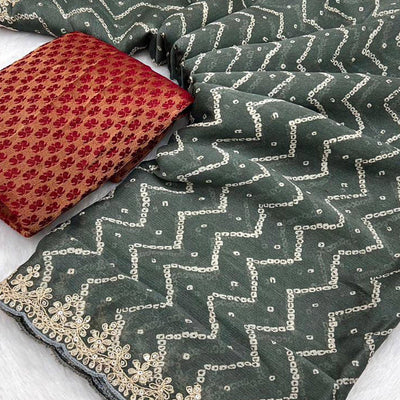 grey-bandhani-printed-chiffon-saree-with-sequins-embroidered-border