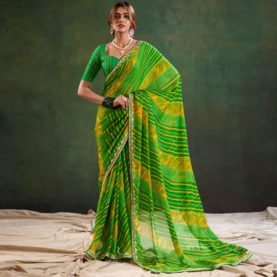 green-printed-chiffon-saree-with-sequins-border-2