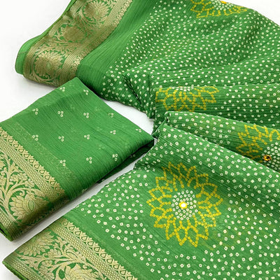 green-bandhani-printed-chiffon-saree-10