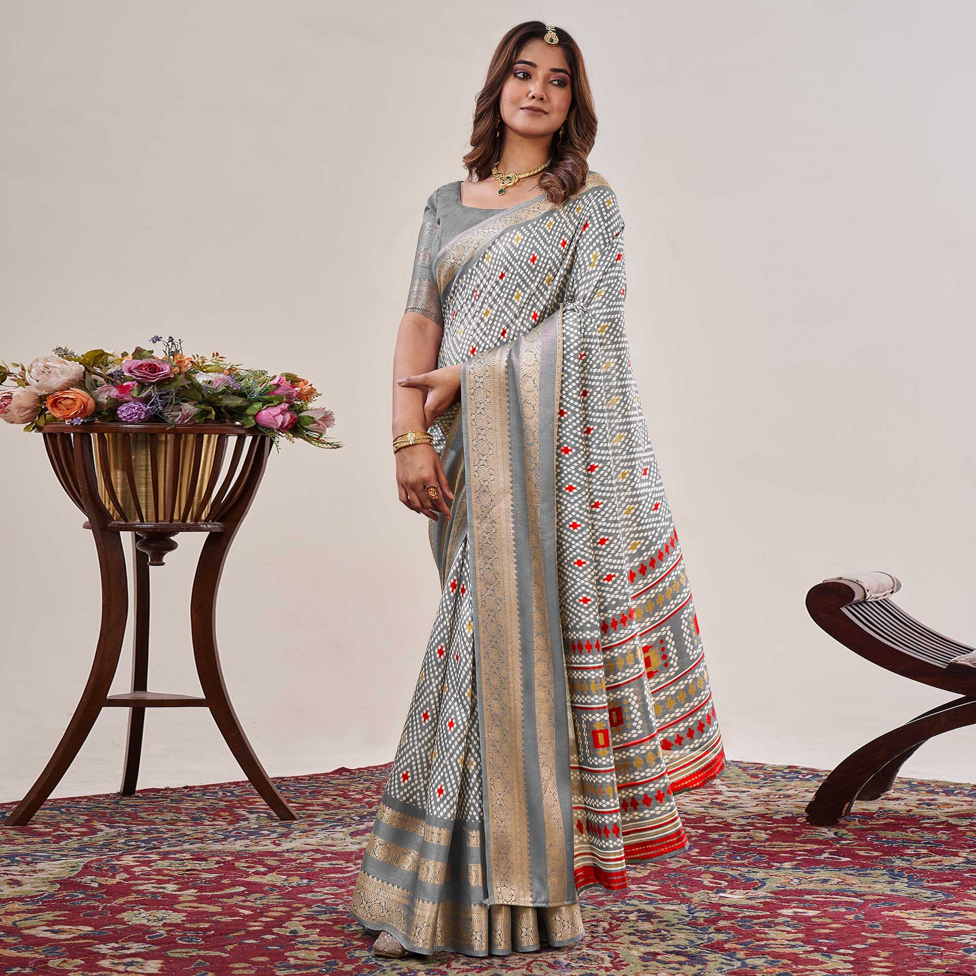 grey-ikkat-printed-with-jacquard-border-cotton-silk-saree