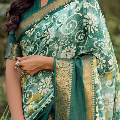 green-floral-printed-dola-silk-saree-9