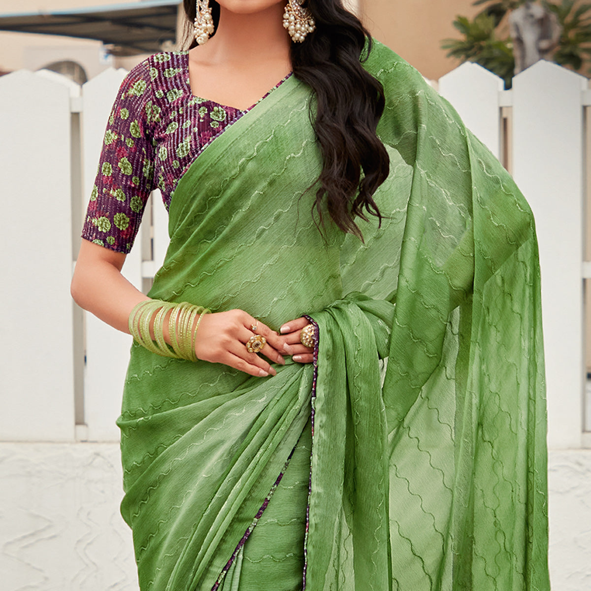 green-sequins-embroidered-chiffon-saree-1