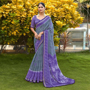 grey-purple-printed-pure-cotton-saree-with-pum-pum-border