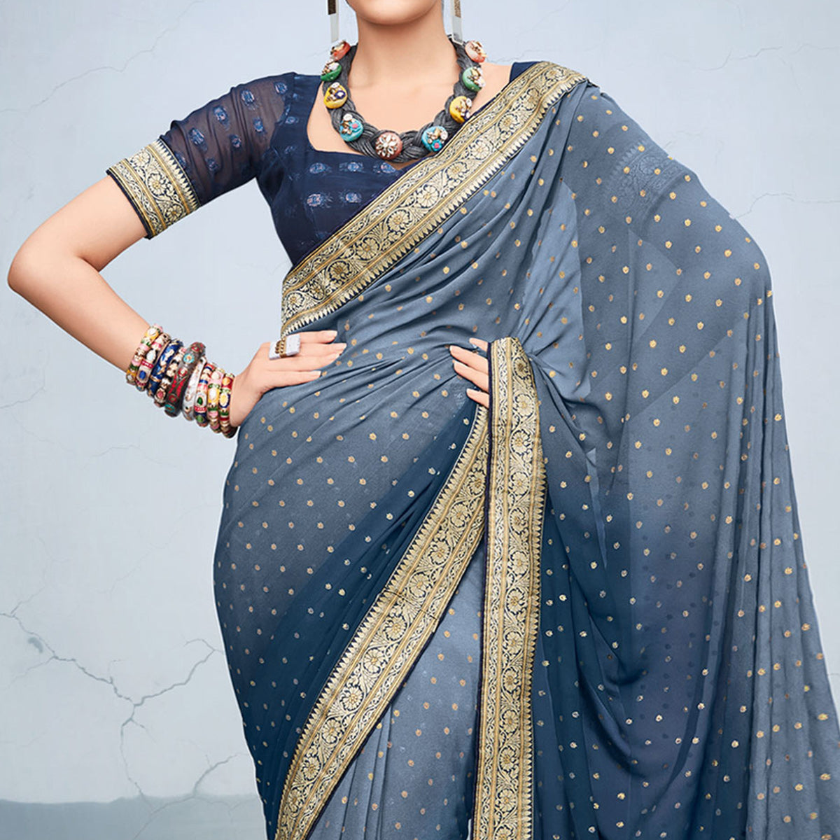 grey-blue-foil-printed-georgette-saree