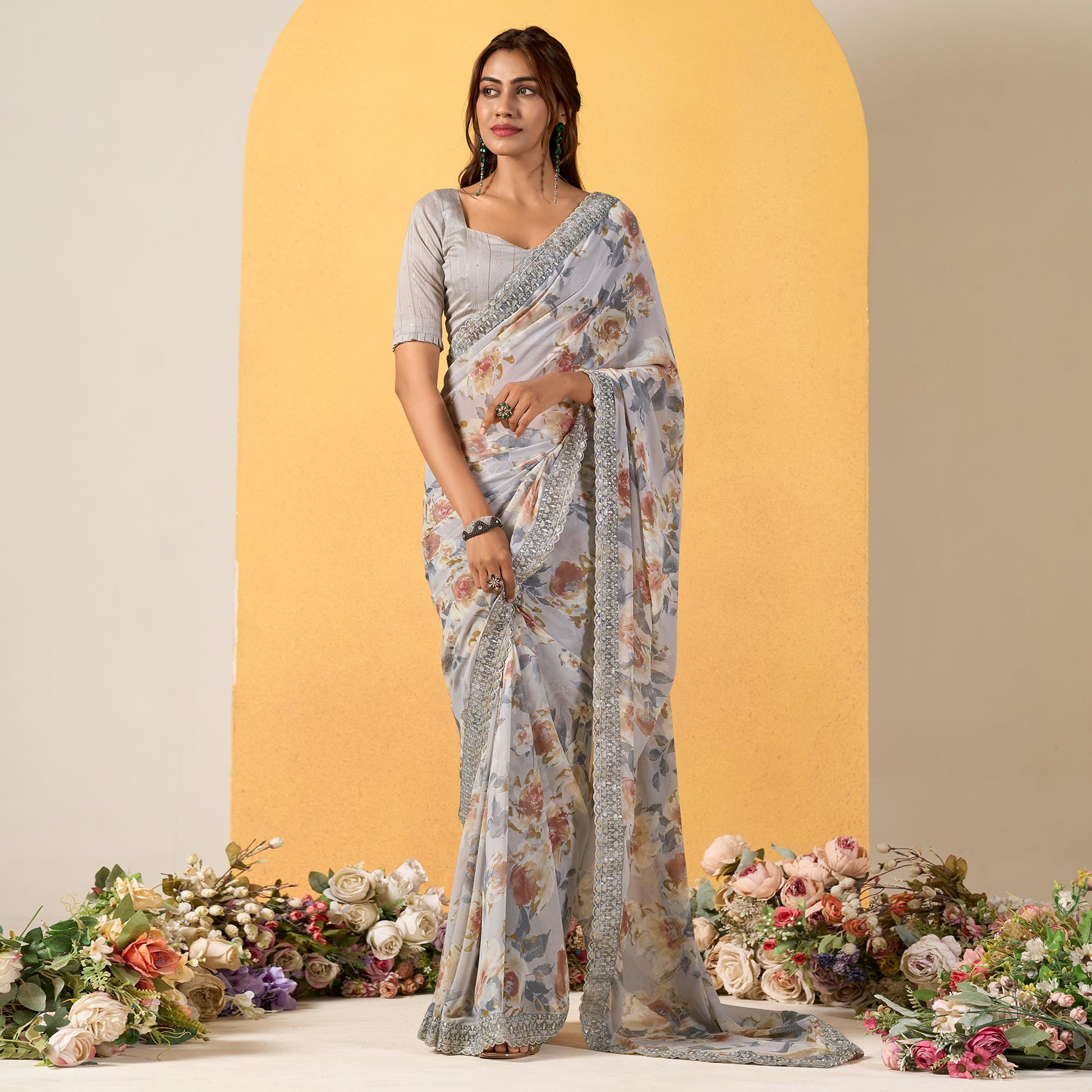 grey-floral-printed-chiffon-saree-with-designer-border