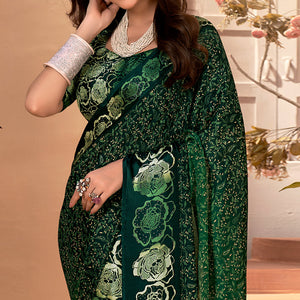 green-floral-printed-georgette-saree-with-satin-border