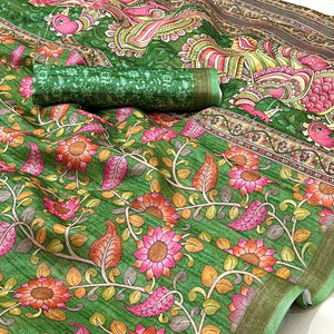 green-floral-digital-printed-cotton-silk-saree-2