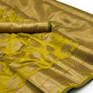 green-floral-woven-pure-cotton-saree