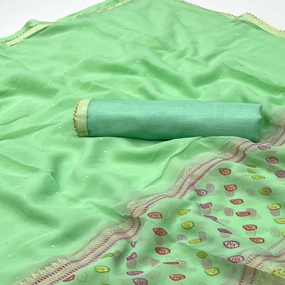 green-foil-printed-georgette-saree-5