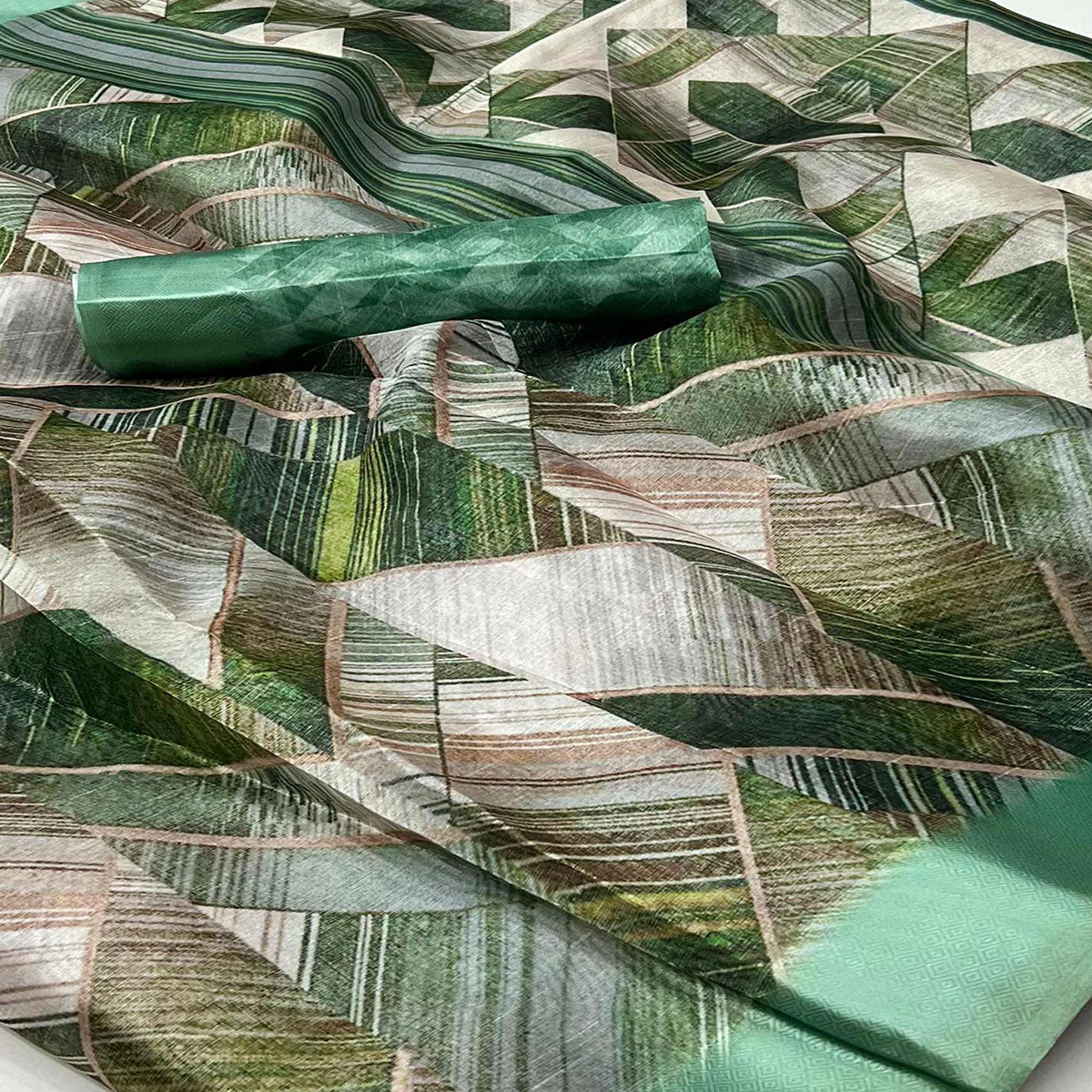 green-digital-printed-cotton-blend-saree-with-fancy-border-1