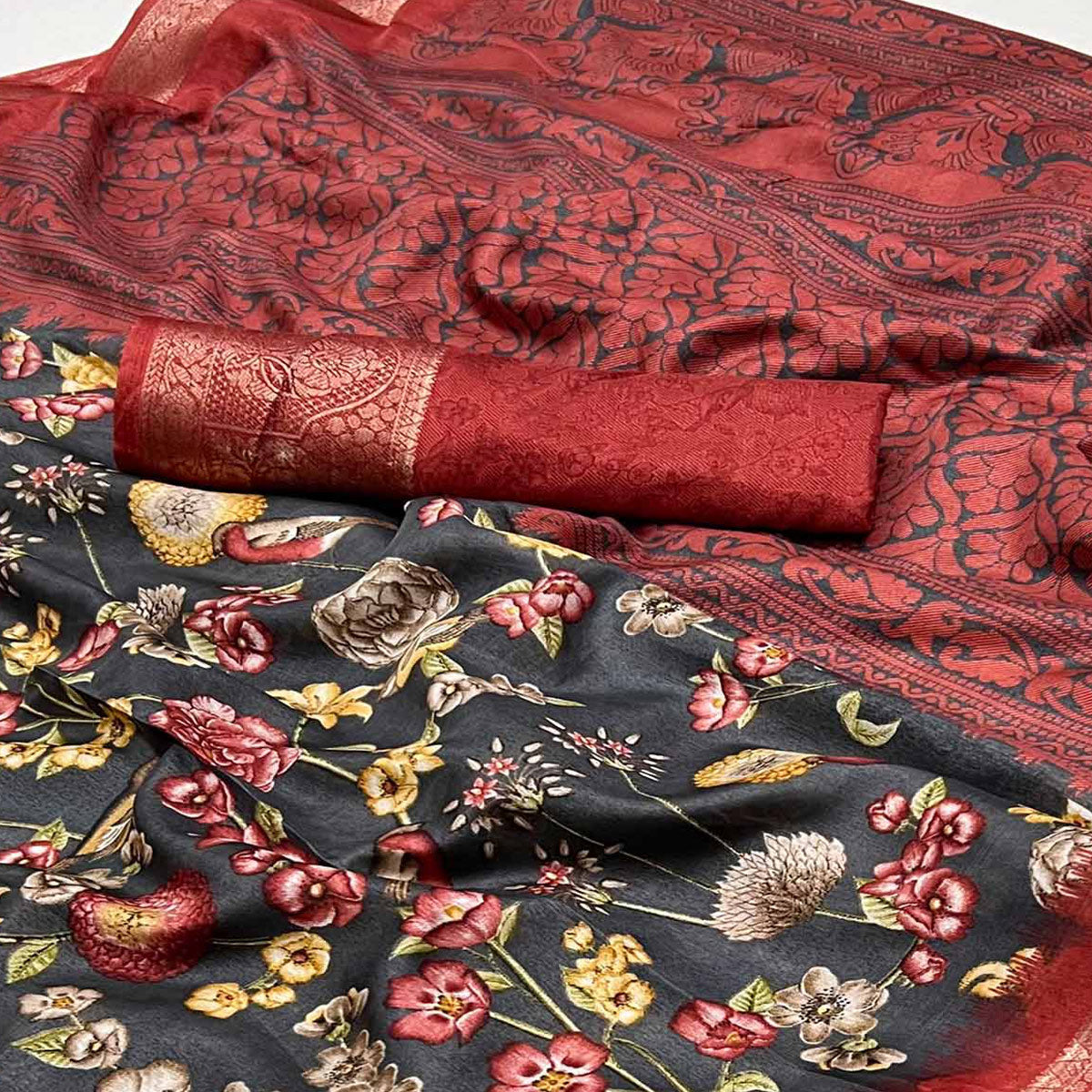 grey-floral-printed-dola-silk-saree-1