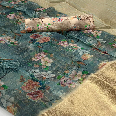 grey-beige-floral-digital-printed-with-woven-border-organza-saree
