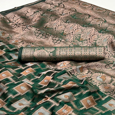 green-floral-woven-organza-saree-9