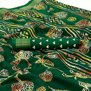 green-floral-printed-dola-silk-saree-4