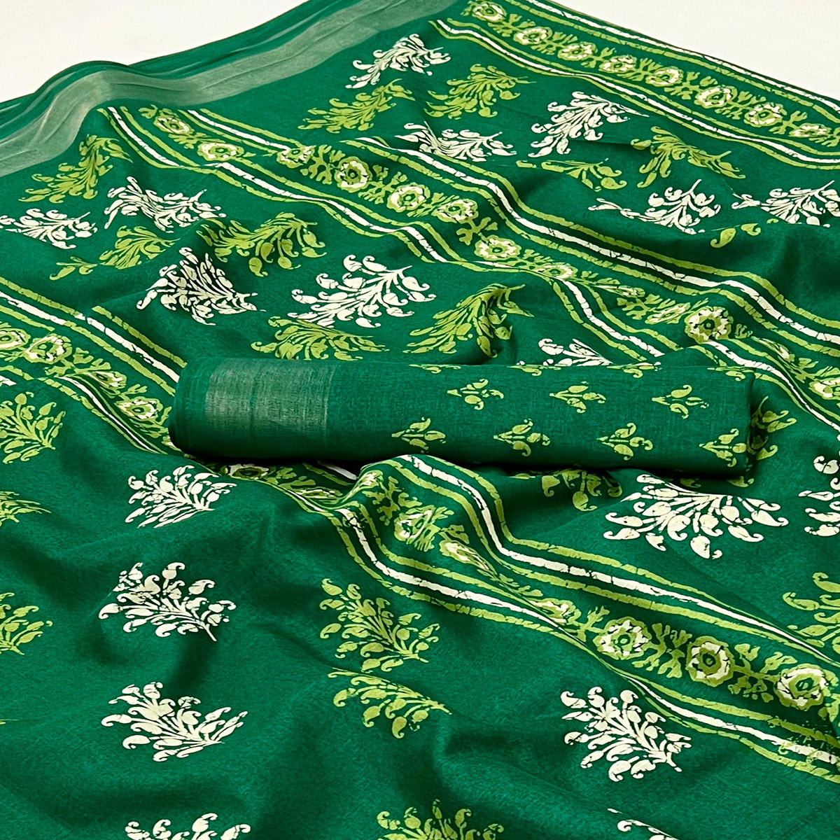 green-printed-dola-silk-saree-with-woven-border