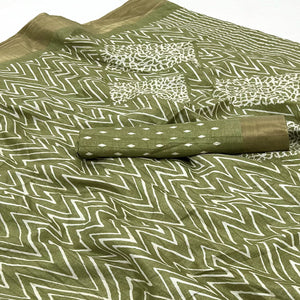 green-printed-cotton-blend-saree-with-woven-border-1