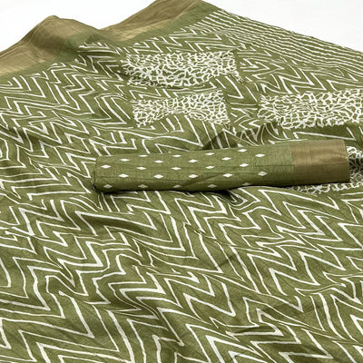 green-printed-cotton-blend-saree-with-woven-border-1