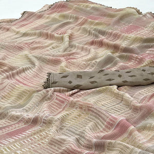 Brown Printed Georgette Saree With Fancy Border