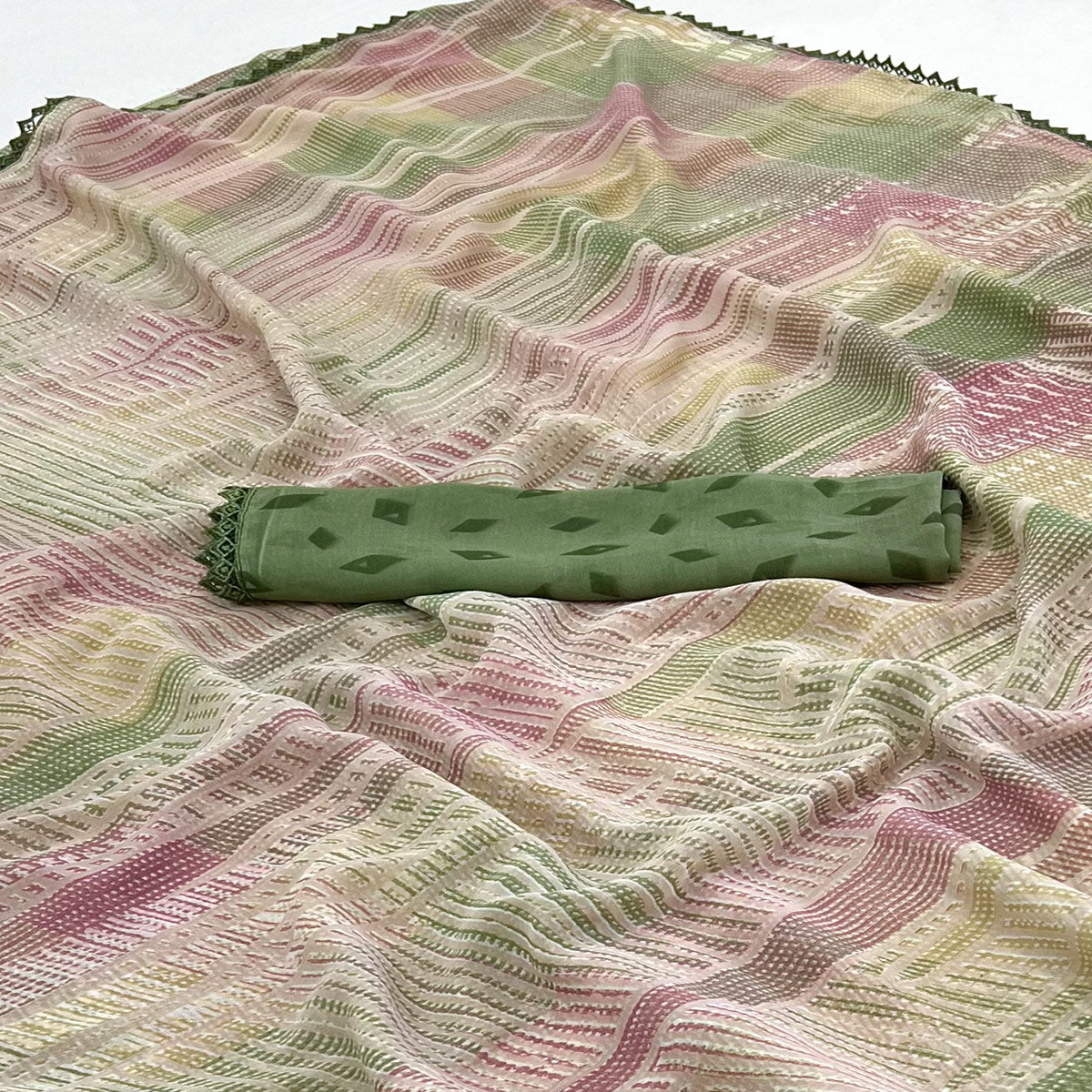 green-printed-georgette-saree-with-fancy-border