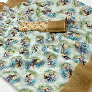 green-digital-printed-with-woven-border-cotton-silk-saree-2