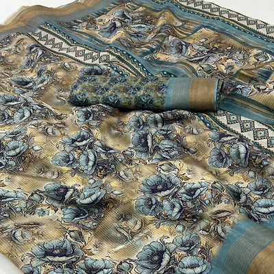 green-digital-printed-with-woven-border-cotton-silk-saree-1