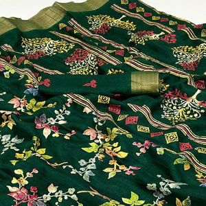 green-floral-printed-cotton-silk-saree-1