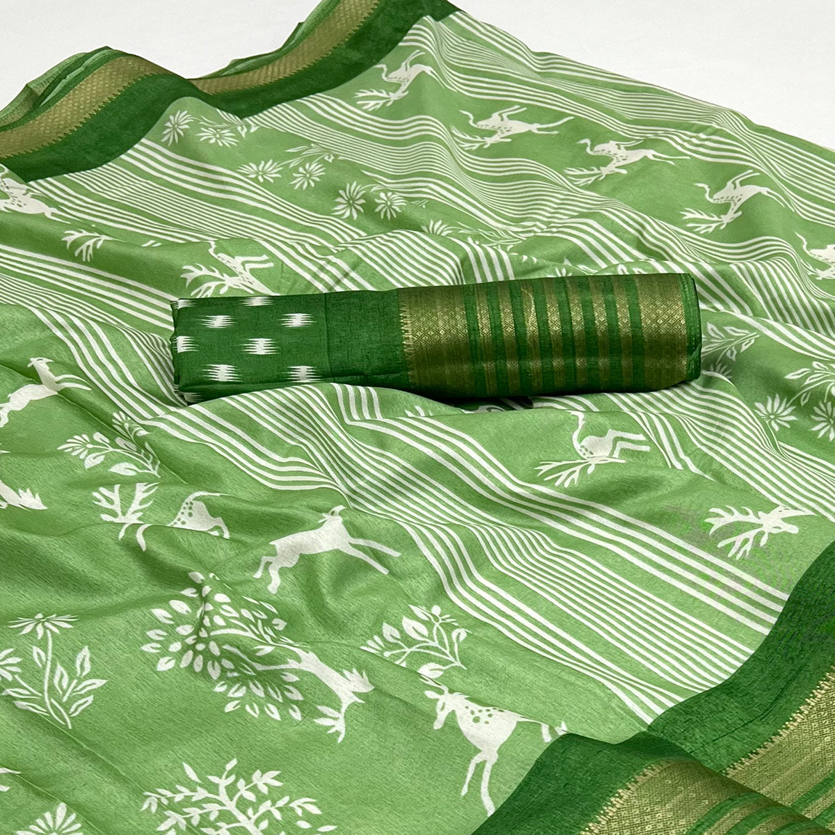 green-printed-dola-silk-saree-with-woven-border-1