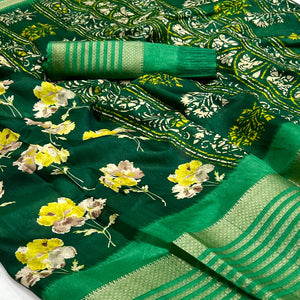 green-floral-printed-dola-silk-saree-with-woven-border-2