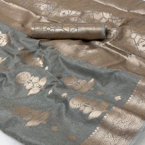 grey-floral-woven-georgette-saree-1