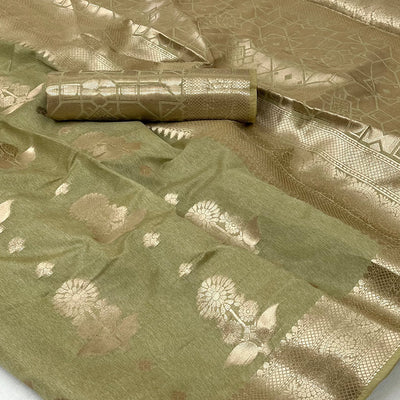 green-floral-woven-georgette-saree-1