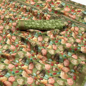 green-digital-printed-cotton-blend-saree-with-weaving-border-1