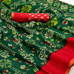 green-printed-kota-doria-saree-with-woven-border