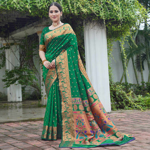 green-woven-paithani-art-silk-saree-6