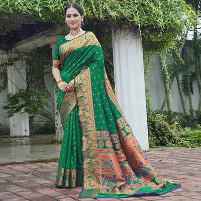 green-woven-paithani-art-silk-saree-6