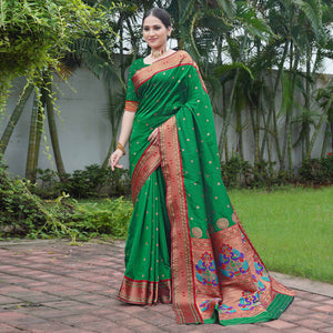green-woven-paithani-art-silk-saree-1
