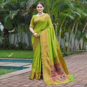 green-woven-paithani-art-silk-saree-2