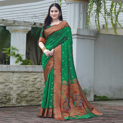 green-woven-paithani-art-silk-saree-4