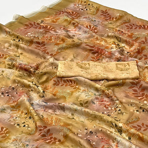 Mustard Floral Digital Printed Georgette Saree