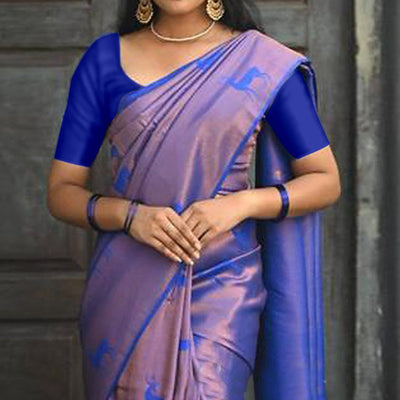 Blue Woven Banarasi Silk Saree